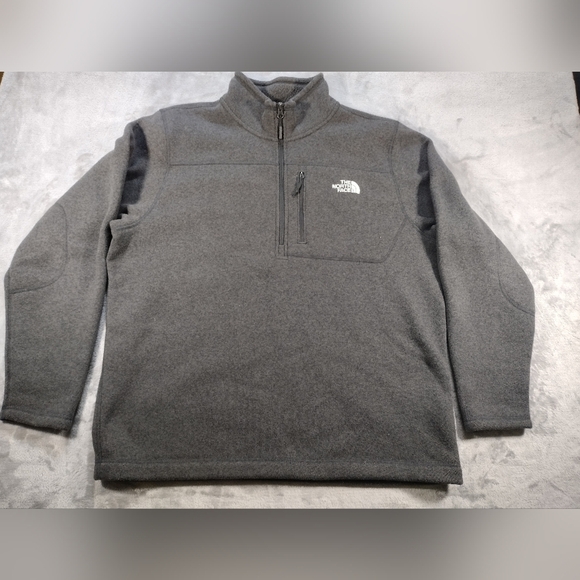 The North Face GORDON LYONS 1/4 Zip Sweater Knit Fleece Jacket Charcoal Men’s XL - Picture 1 of 7